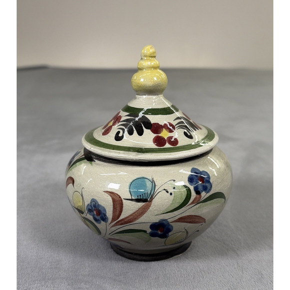 Other - Vintage Japanese Satsuma Ginger Jar Peacock & Floral Jar with Lid 8" Charity